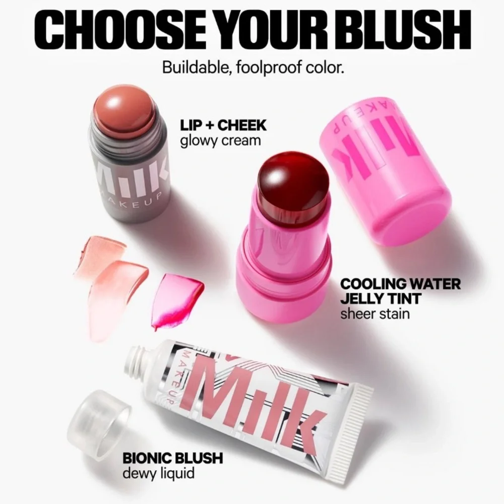 Milk Makeup Cooling Water Jelly Tint Lip + Cheek Blush Stain “Burst”